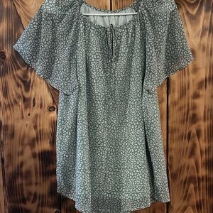 Green Patterned Women's Top
